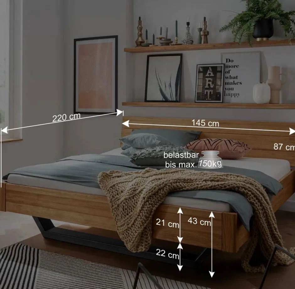 Wohnen Wildeiche Schlafzimmermöbel Set - Cancun (dreiteilig)