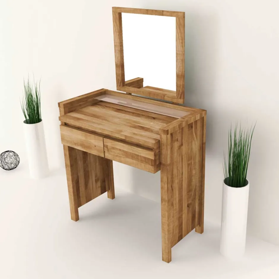 Wildeiche Schminktisch Nadalia massiv geölt^Wohnen Sale