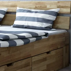 Wildeiche Schubkastenbett in modernem Design - Henrietta^Wohnen New