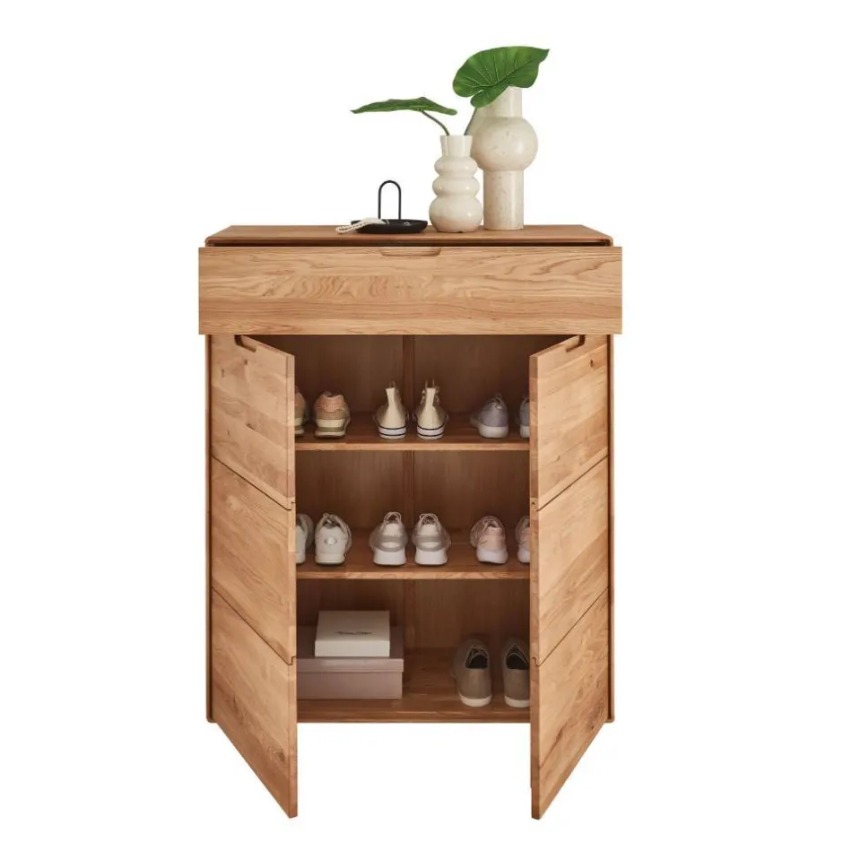 Wildeiche Schuhschrank mit einer Schublade - Darcona^Wohnen