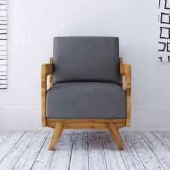 Wildeiche Sessel mit Stoffpolsterung - Hardus^Wohnen Outlet
