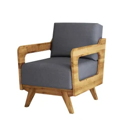 Wildeiche Sessel mit Stoffpolsterung - Hardus^Wohnen Outlet