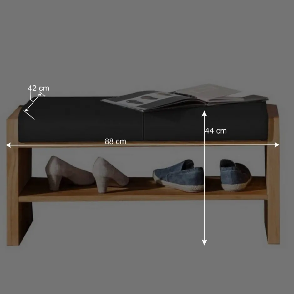 Wohnen Wildeiche Sitzbank mit weißem Echtleder - Mandrey