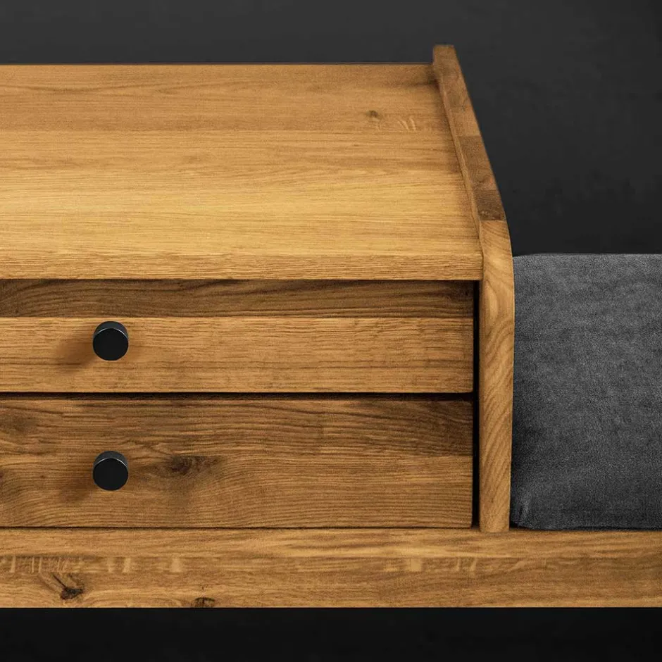 Wildeiche Telefonbank Flurbank mit Schubladen - Hardus^Wohnen New