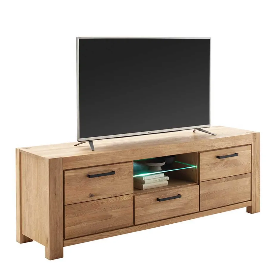 Wildeiche TV Anbauwand teilmassiv - Sophia (vierteilig)^Wohnen Discount