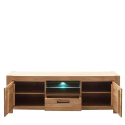 Wildeiche TV Anbauwand teilmassiv - Sophia (vierteilig)^Wohnen Discount