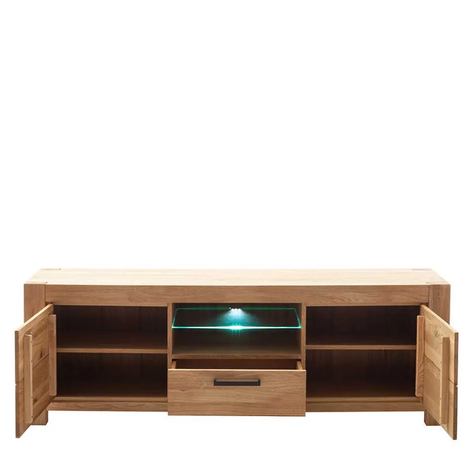 Wildeiche TV Anbauwand teilmassiv - Sophia (vierteilig)^Wohnen Discount