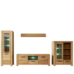 Wildeiche TV Anbauwand teilmassiv - Sophia (vierteilig)^Wohnen Discount