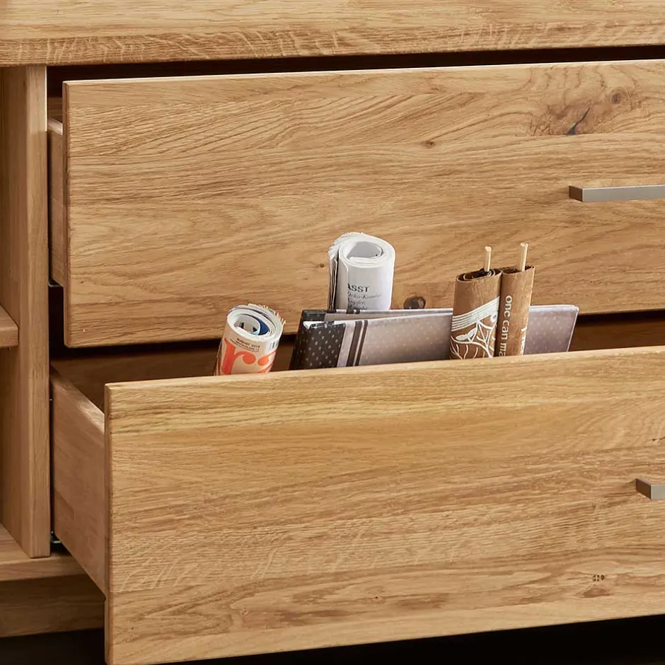 Wohnen Wildeiche TV Lowboard aus geöltem Massivholz - Loitons