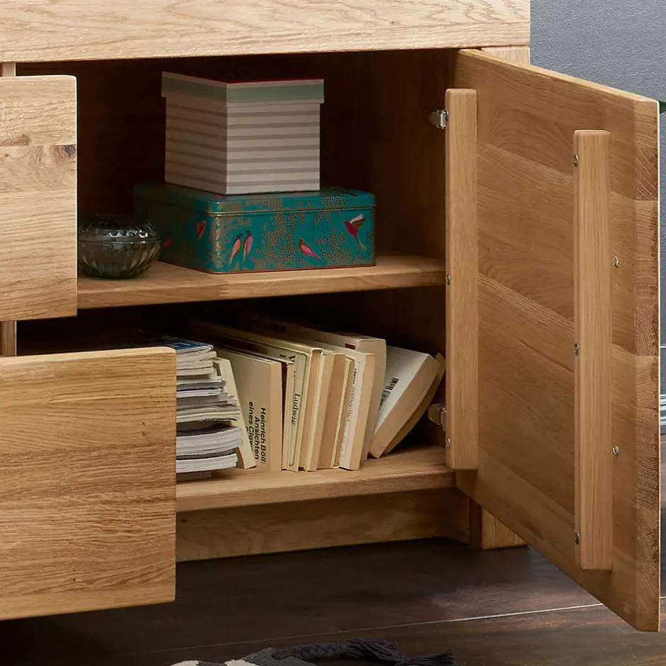 Wohnen Wildeiche TV Lowboard aus geöltem Massivholz - Loitons