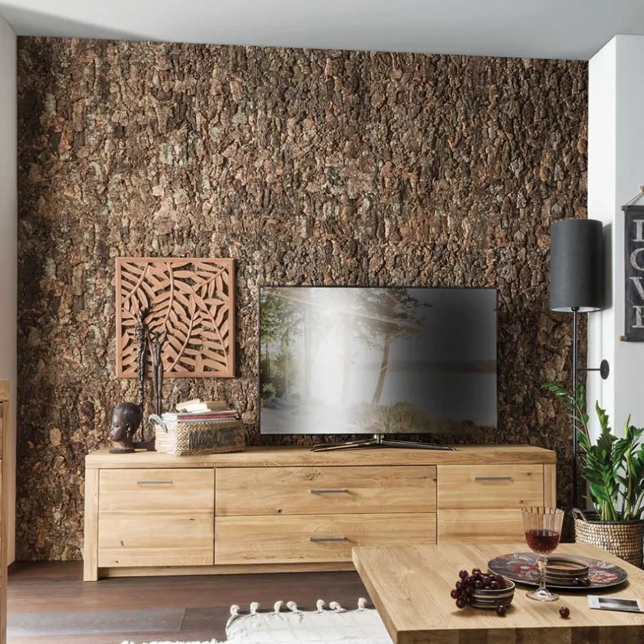 Wohnen Wildeiche TV Lowboard aus geöltem Massivholz - Loitons