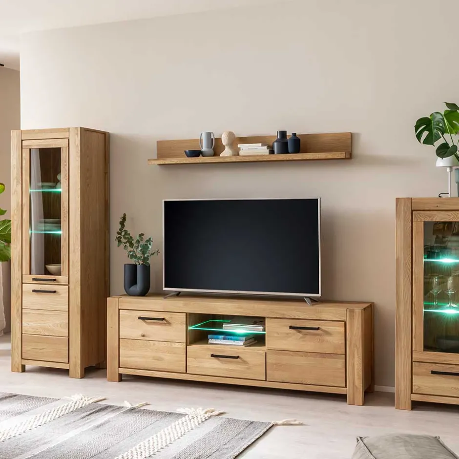 Wohnen Wildeiche TV Lowboard teilmassiv - Sophia