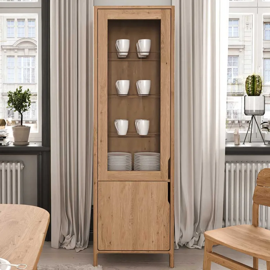 Wildeiche Vitrine in modernem Design - Laida^Wohnen Clearance