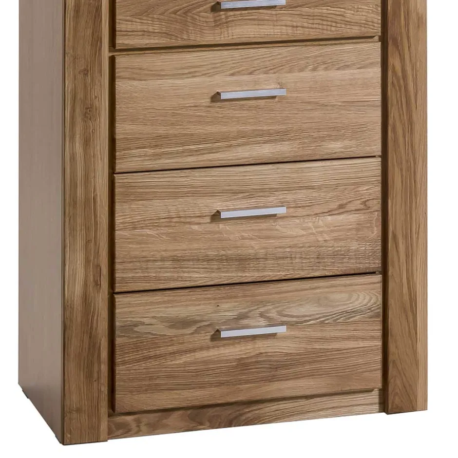 Wildeiche Vitrinenschrank mit 3 Schubladen - Maila^Wohnen Discount