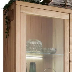 Wohnen Wildeiche Vitrinenschrank 103 cm breit - Embleys