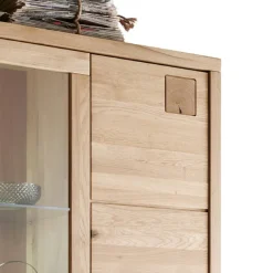 Wohnen Wildeiche Vitrinenschrank 103 cm breit - Embleys