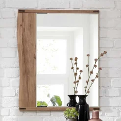 Wohnen Wildeiche Wandspiegel mit Baumkante - Konvava