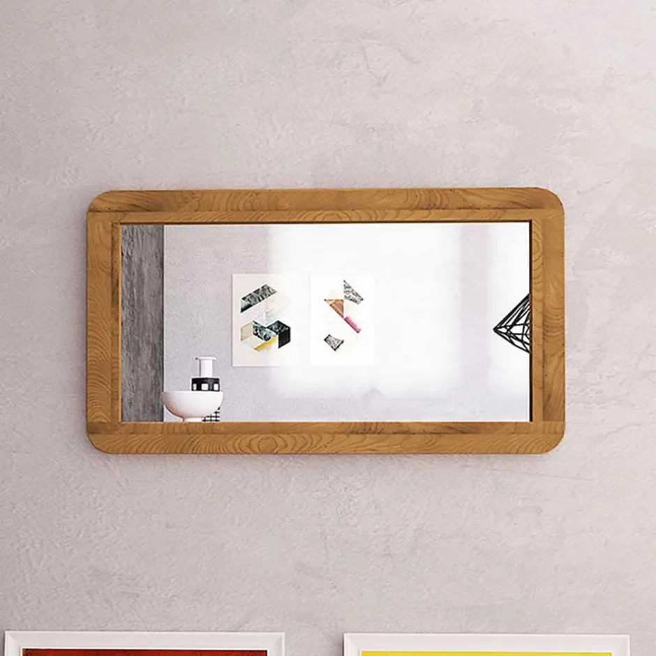 Wildeiche Wandspiegel mit abgerundeten Ecken - Eavy^Wohnen Best