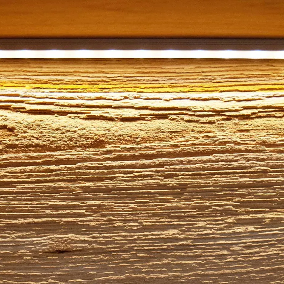 Wohnen Wildeiche Wohnzimmerschrank mit Glas Einsatz - Acmida