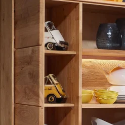 Wohnen Wildeiche Wohnzimmerschrank mit Glas Einsatz - Acmida