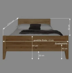 Wildeichebett Masdamos massiv geölt^Wohnen New