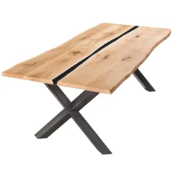 Wohnen Wildeiche-Esstisch mit Naturkanten - Fabienne