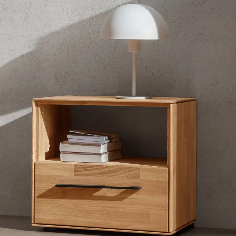 Wildeiche-Nachtkommode mit Fach - Kassanda^Wohnen Clearance