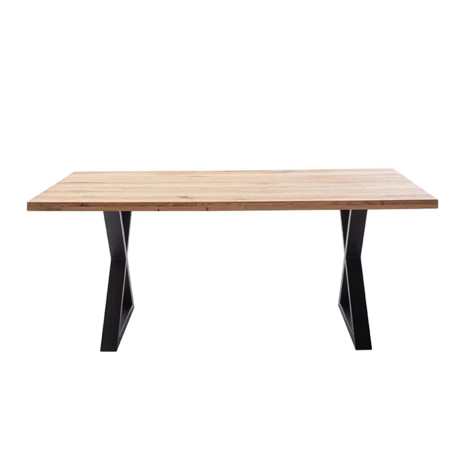 Wildeichetisch mit zwei X-Beinen - Soreca^Wohnen Sale