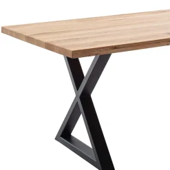 Wildeichetisch mit zwei X-Beinen - Soreca^Wohnen Sale