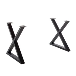 Wildeichetisch mit zwei X-Beinen - Soreca^Wohnen Sale