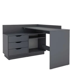 Kinder Wohnen Winkelschreibtisch in Anthrazit - Korfu