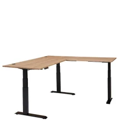 Wohnen Winkel-Schreibtisch in Esche und Schwarz - Emly