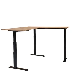 Wohnen Winkel-Schreibtisch in Esche und Schwarz - Emly