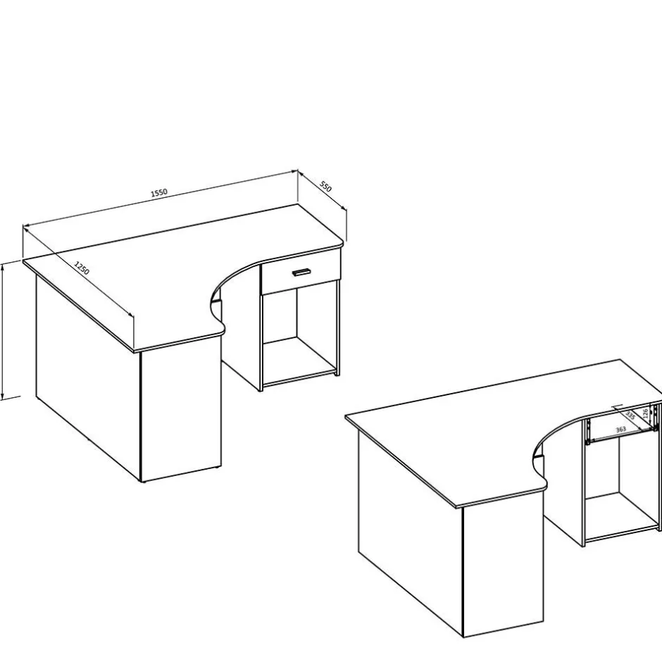 Winkelschreibtisch in Weiß - Rainy^Wohnen Best