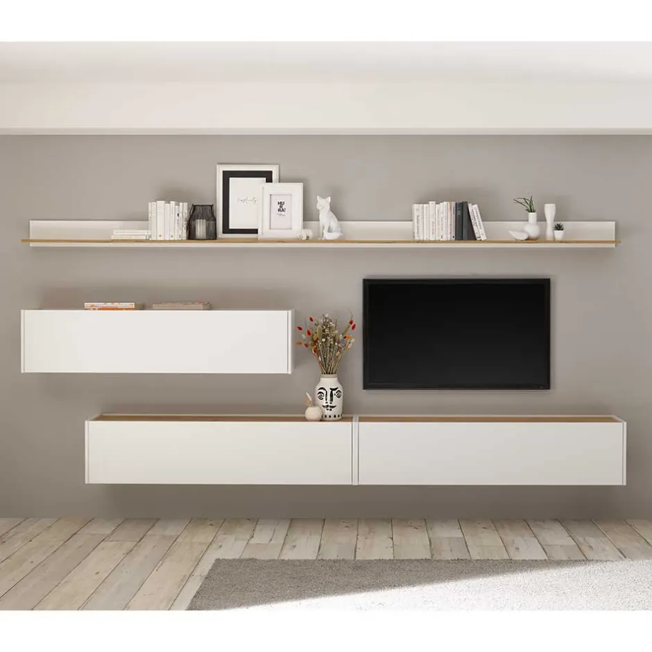 Wohnen Wohnkombination für die Wandmontage - Nonessia (fünfteilig)