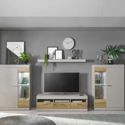 Wohnen Wohnkombination Wohnwand Set - Lioscas (vierteilig)