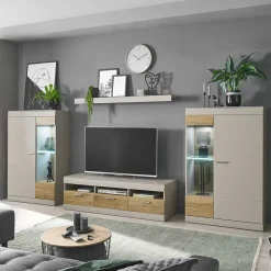 Wohnen Wohnkombination Wohnwand Set - Lioscas (vierteilig)