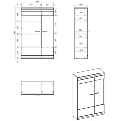 Wohnen Wohnkombination Wohnwand Set - Lioscas (vierteilig)