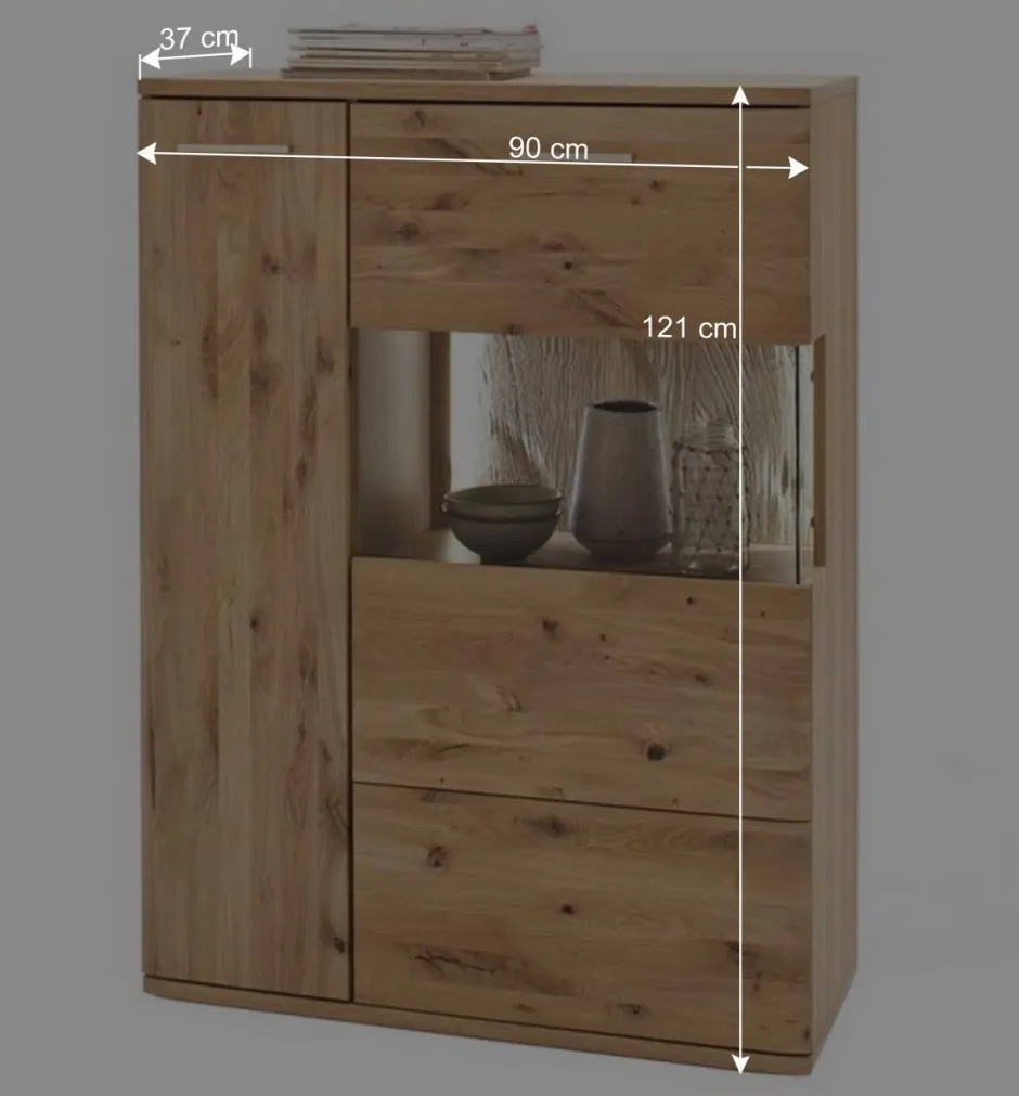 Wohnen Wohnmöbel Set in Eiche Bianco - Crokas (vierteilig)