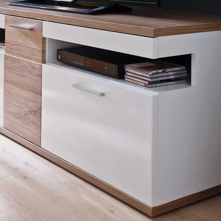 Wohnmöbel Set in Weiß Hochglanz - Icadro (vierteilig)^Wohnen Clearance