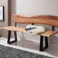 Wohnen Wohnraum Baumkanten Bank mit Rückenlehne - Lussina