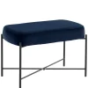 Wohnen Wohnraum Sitzbank in Blau Samt - Isika