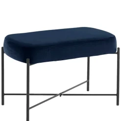 Wohnen Wohnraum Sitzbank in Blau Samt - Isika