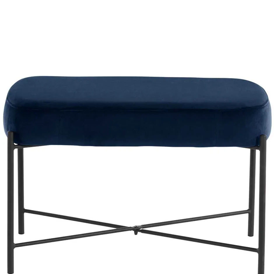 Wohnen Wohnraum Sitzbank in Blau Samt - Isika