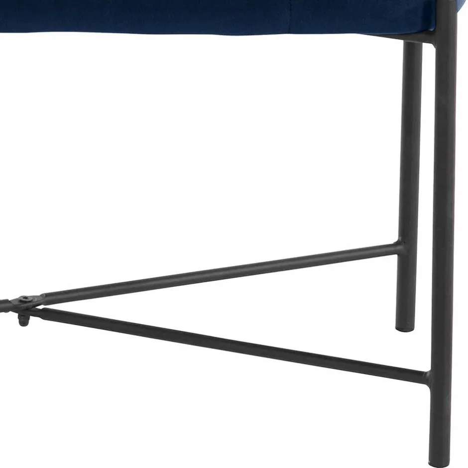 Wohnen Wohnraum Sitzbank in Blau Samt - Isika