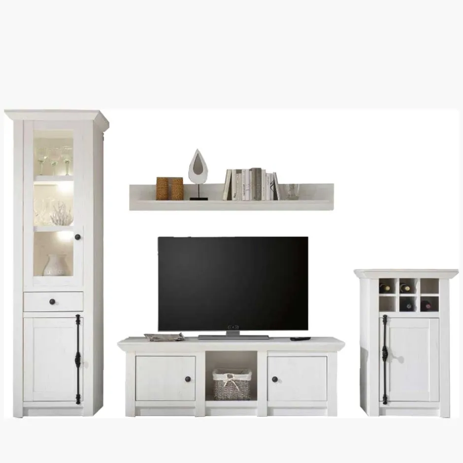 Wohnen Wohnwand Chelles im Landhausstil (vierteilig)