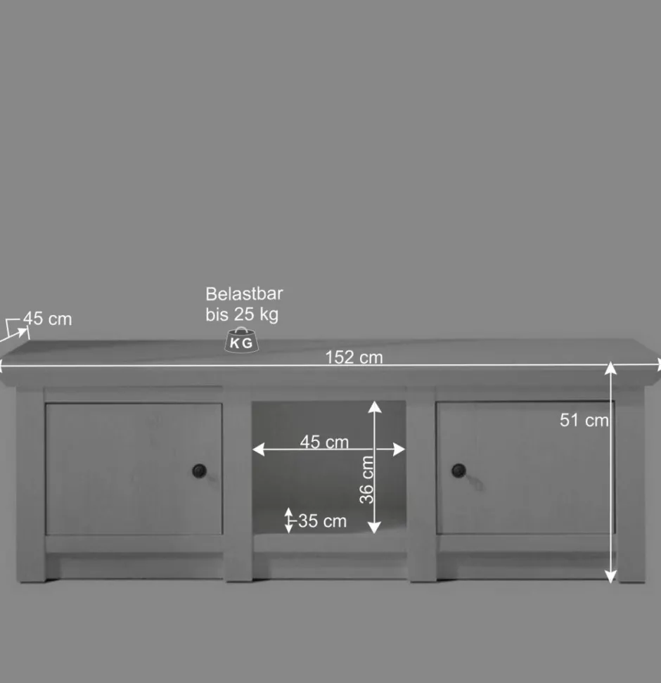 Wohnen Wohnwand Chelles im Landhausstil (vierteilig)