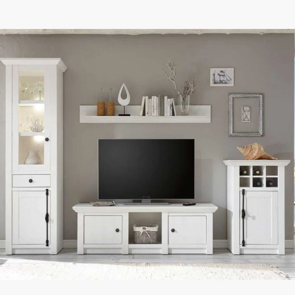 Wohnen Wohnwand Chelles im Landhausstil (vierteilig)