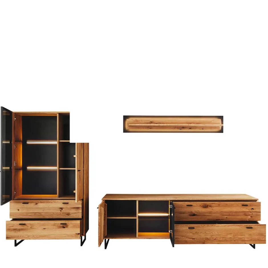 Wohnwand für Wohnzimmer Set - Flacona (dreiteilig)^Wohnen Hot