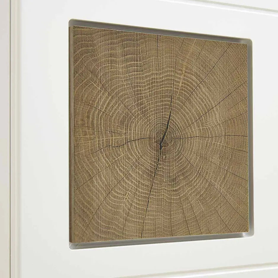 Wohnwand Hängeschrank in Weiß Eiche - Lisepio^Wohnen Discount